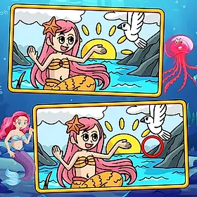 Mermaids Spot Differences