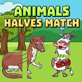 Animals Halves Match